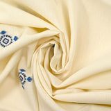 Coton tissé-teint jacquard Mirza bleu fond écru