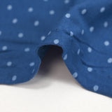 Jersey de coton imprimé pois fond bleu barbeau