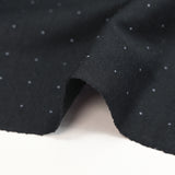 Jersey de coton imprimé mini pois gris fond bleu nuit