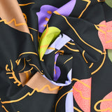 Satin de algodón Elastane -face Black Fondo