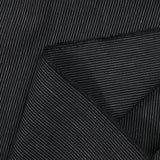 Coton tissé teint rayure blanc fond noir