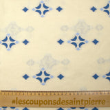 Coton tissé-teint jacquard Sorelle bleu fond écru