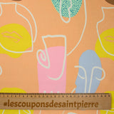 Cotton satin elastane -facing salmon background