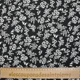 Popelina de algodón con estampado de pájaros cantores, fondo negro