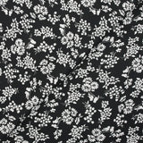 Popelina de algodón con estampado de pájaros cantores, fondo negro