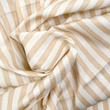 Coton imprimé rayure beige et blanc
