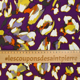 Viscose Crêpe Printed Painting Purple Background