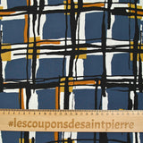 Blue background tile viscose crêpe