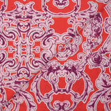 Voile de coton imprimé baroque fond rouge