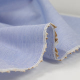 Coton tissé teint rayure marine fond blanc