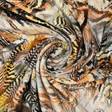 Short velvet jersey with Native American blur print, yellow, white background