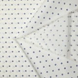 Popeline de coton imprimée mille fleurs bleu fond blanc cassé