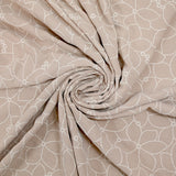 Crêpe floqué Mathilda fleurs blanche fond beige