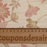 Brocart lamé éclat de fleurs doré et rose dragée