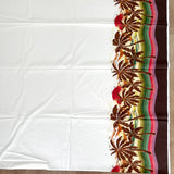 Coton imprimé palmier marron fond écru