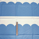 Coton imprimé texturé nuage bleu fond blanc givré