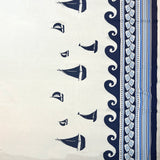 Small boat printed cotton and white background shell