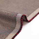 Jacquard polyester fantaisie rouge et taupe