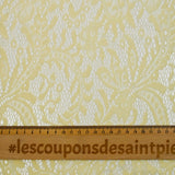 Dentelle polyester florale jaune beurre