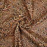 Tissu imperméable déperlant imprimé fourrure léopard fond jaune