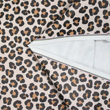 Tissu imperméable déperlant imprimé tacheté marron fond beige