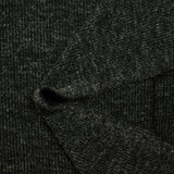 Maille tricot côtelée chinée gris foncé
