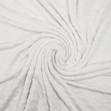 Maille jacquard satinée feuillage blanc cassé