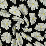 Cotton jersey printed marguerite sponge in relief black background