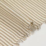 Voile de coton tissé-teint rayure marron et écrue