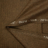 Drap de laine mélangée fin rayé ton sur ton caramel