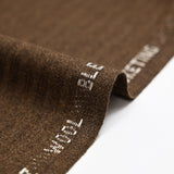 Drap de laine mélangée fin rayé ton sur ton caramel