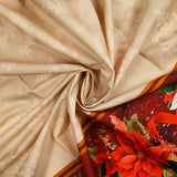 Popeline Cotton Print Current Current Ecru background