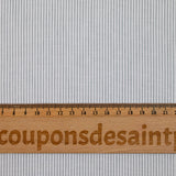 Coton tissé teint rayure vert de gris fond blanc cassé