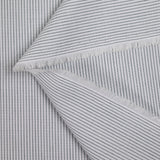 Coton tissé teint rayure vert de gris fond blanc cassé
