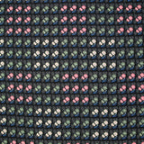 Crêpe georgette imprimé carré de fleurs fond noir