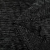 Black crinkle effect striped and satin polyester