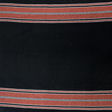 100% felted wool rust and gray stripe black background