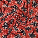Double gaze imprimée palmier sauvage fond orange