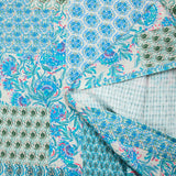 Simple gaze imprimée patchwork cachemire bleu