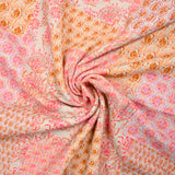 Simple gaze imprimée patchwork cachemire rose