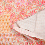 Simple gaze imprimée patchwork cachemire rose