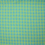 Tweed de polyester pied de poule anis fond turquoise