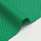 Coton imprimé pois 1mm fond vert prairie