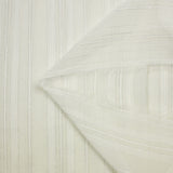 Mousseline crinkle rayure blanche et argent fond blanc