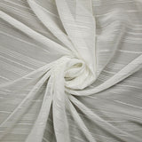 Mousseline crinkle rayure blanche et argent fond blanc