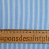 Viscose imprimée rayure bleue fond blanc