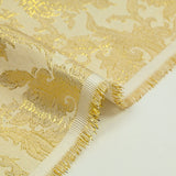 Brocart lamé doré rococo fond écru