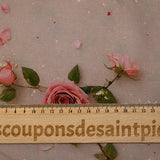 Viscose imprimée rosier fond beige rosé