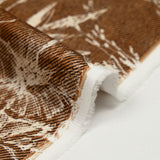 Viscose imprimée nature sauvage écru et effet sergé marron fond noisette