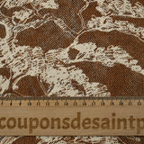Viscose imprimée nature sauvage écru et effet sergé marron fond noisette